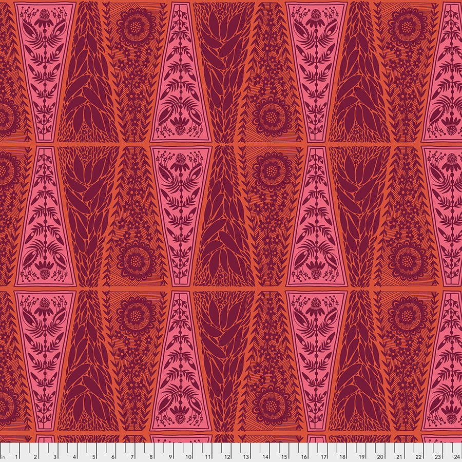 Triple Take by Anna Maria Horner Conservatory Chapter 4 : New Dresden Lace in Pumpkin : Free Spirit Fabrics