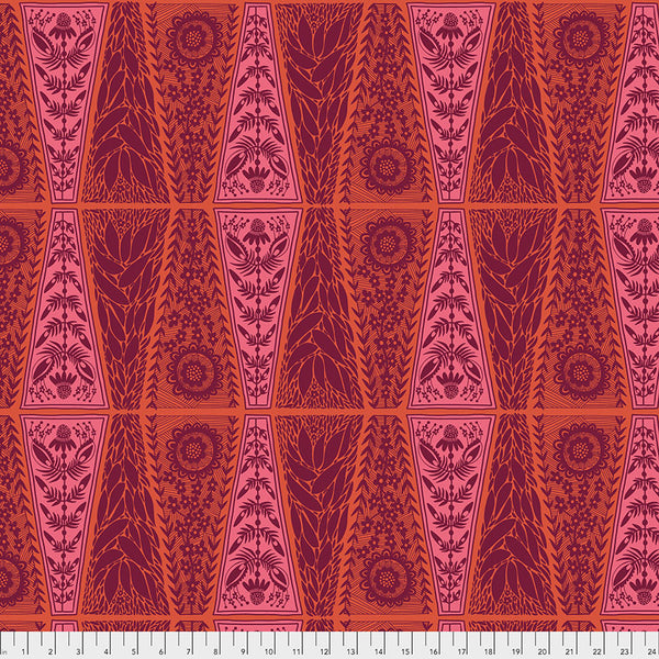 Triple Take by Anna Maria Horner Conservatory Chapter 4 : New Dresden Lace in Pumpkin : Free Spirit Fabrics
