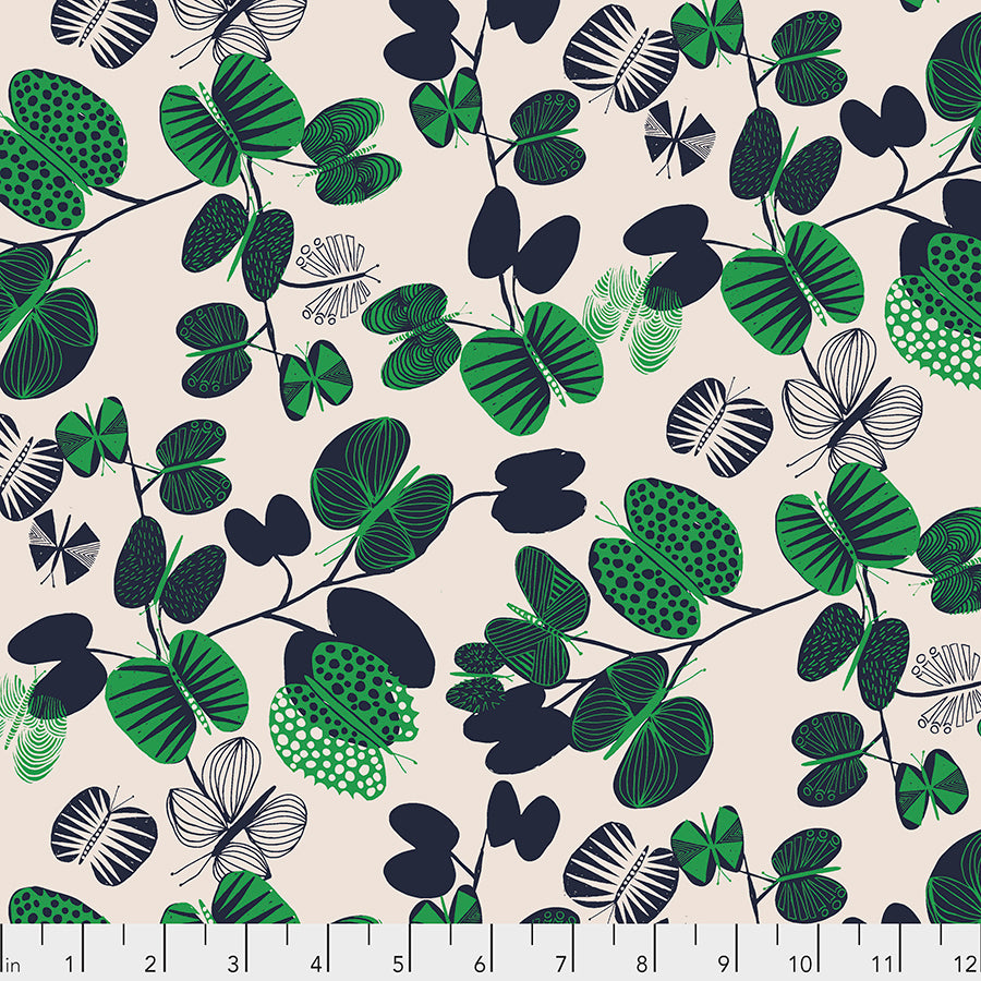 After the Rain by Bookhou Conservatory Chapter 3 : Butterfly Leaves in Jade : Free Spirit Fabrics