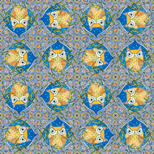 Well Owl Be by Cori Dantini : Nite Owl in Blue : Free Spirit