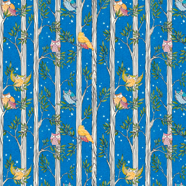 Well Owl Be by Cori Dantini : Owl Be In The Trees in Blue : Free Spirit