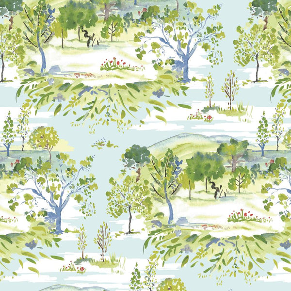 Ladybird by Dena Designs : Landscape in Aqua : Free Spirit