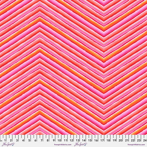 85 & Fabulous by Kaffe Fassett : Chevron Stripe in Pink : Free Spirit