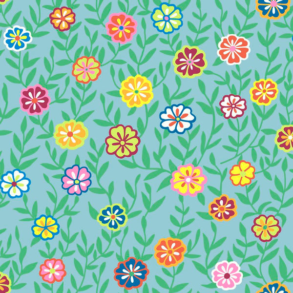 Kaffe Fassett : Busy Lizzy in Turquoise : Free Spirit