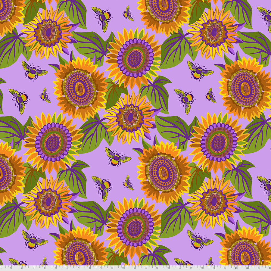 Sassy Summer Salsa by Jane Sassaman : Sunflower in Purple : Free Spirit