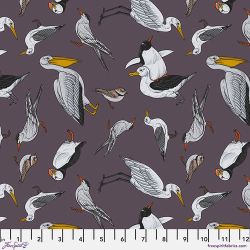 Birds of a Feather by Rachel Hauer : Sea Birds in Plum : Free Spirit