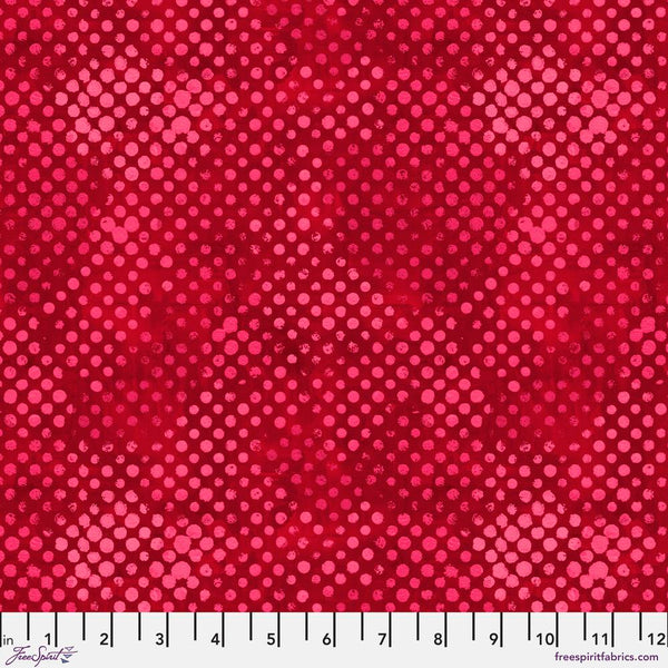 Happy Blooms by Sue Penn : Spotty in Crimson : Free Spirit