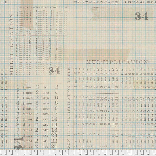 Memoranda III by Tim Holtz : Multiplication Table in Aqua : Free Spirit