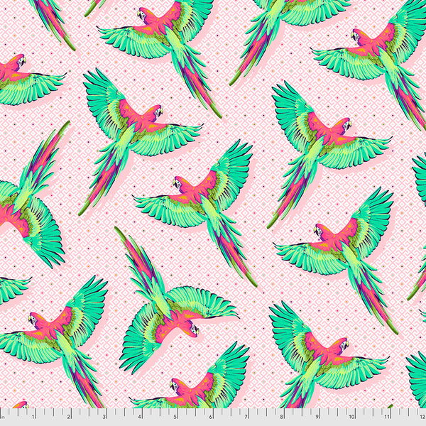 Daydreamer by Tula Pink : Macaw Ya Later in Dragonfruit : Free Spirit