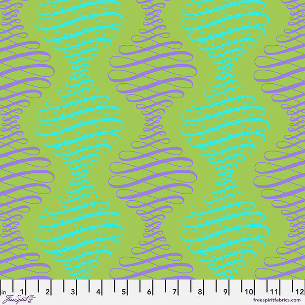 Parisville (Deja Vu) by Tula Pink : Spencer Stripe in Pistachio : Free Spirit