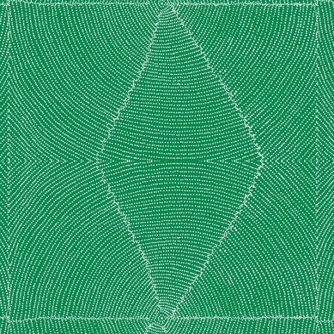 Plum Seeds in Green by Kathleen Pitjara : M & S Textiles