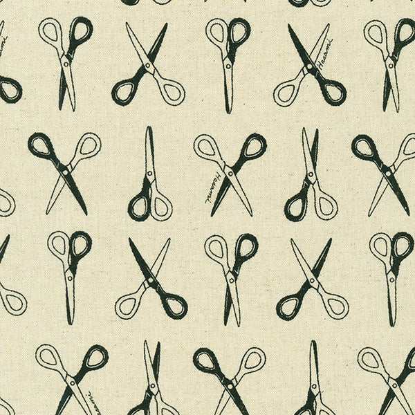 Cotton Flax Prints by Sevenberry : SB-850368D-1 Natural/Black : Robert Kaufman