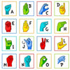 Sign Language Alphabet in White : srk-20220-1 : Robert Kaufman : Panel