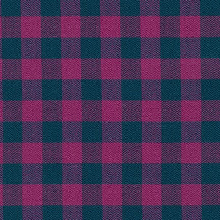 Porto Flannel Gingham : SRKF-21048-109 MAGENTA : Robert Kaufman