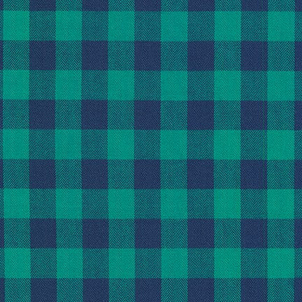 Porto Flannel Gingham : SRKF-21048-372 BLUEGRASS : Robert Kaufman
