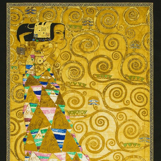 The Dress by Gustav Klimt : srkm-21348-133 Gold : Robert Kaufman : Panel