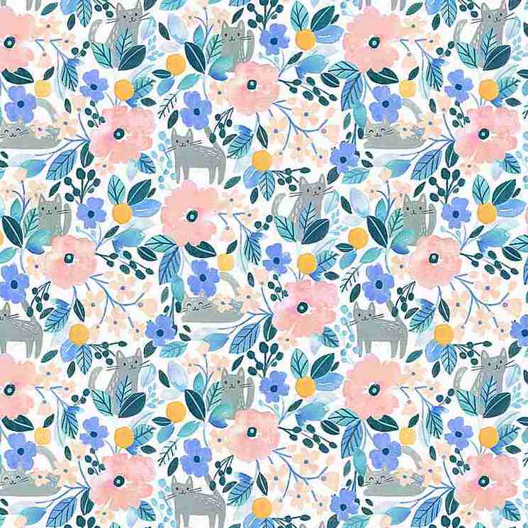 Summer Lovin' by Clara Jane Designs : Kitty Floral :  Dear Stella