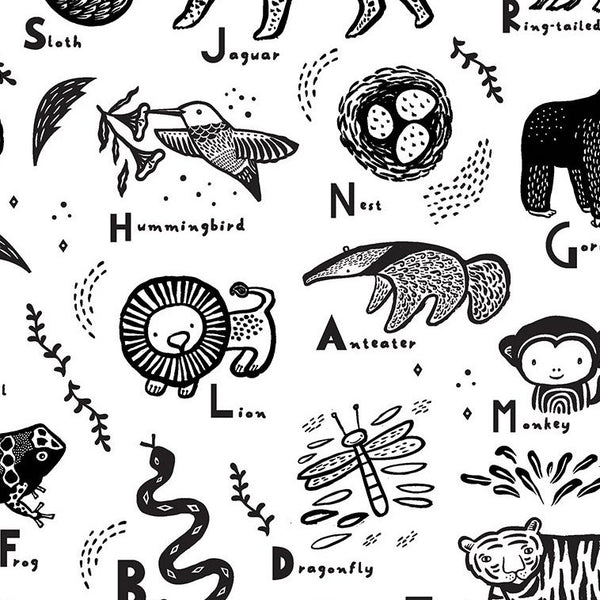 ABC Menagerie by Wee Gallery : ABC Menagerie in White : Dear Stella