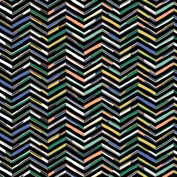 Lions & Tigers and More! by Katy Tanis : Painted Chevron in Black : Blend