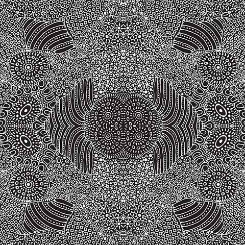 Waterhole in Black by Anna Pitjara : M & S Textiles