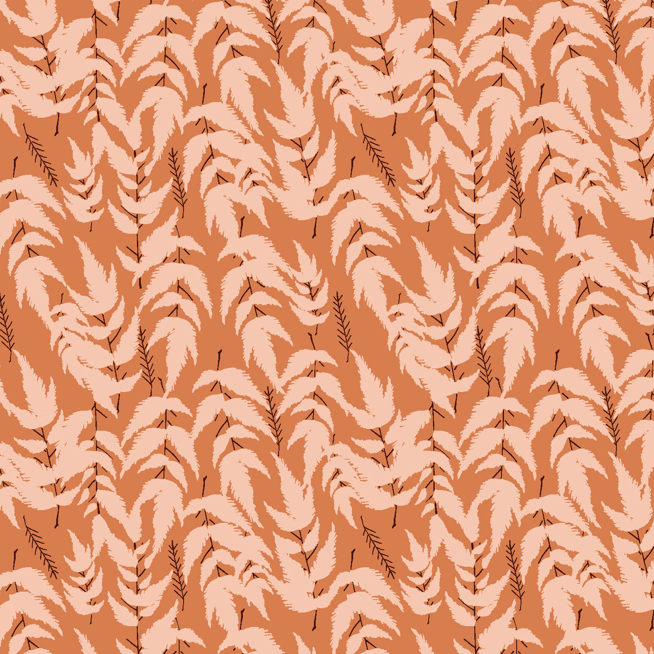 Canyon Springs by Ash Cascade : Ponderosa in Coral Glow : Cotton and Steel
