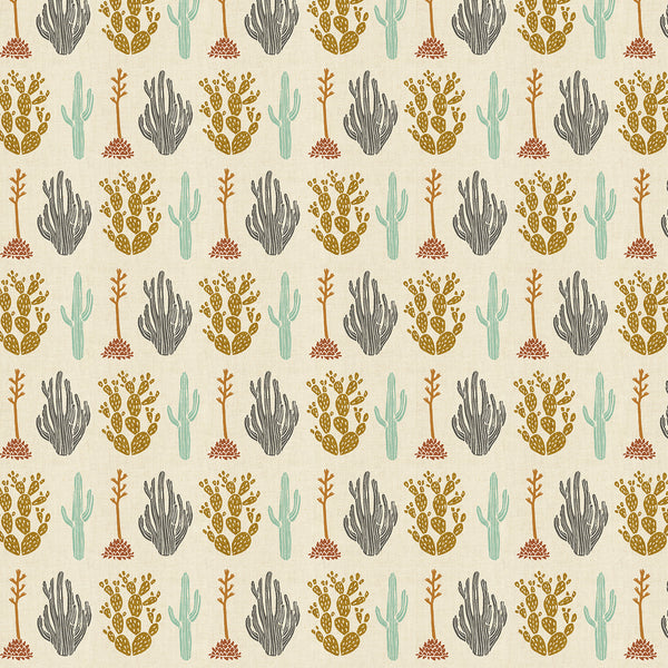 All the Through the Land by Amelie Manici : Desert in Unbleached Dark Ash : Cotton and Steel