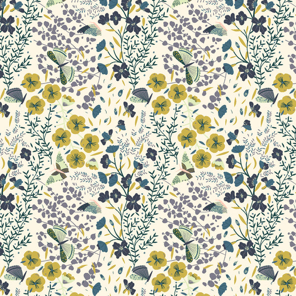 Good Vibes by Angela Corti : Butterfly in April Showers : Cotton and Steel