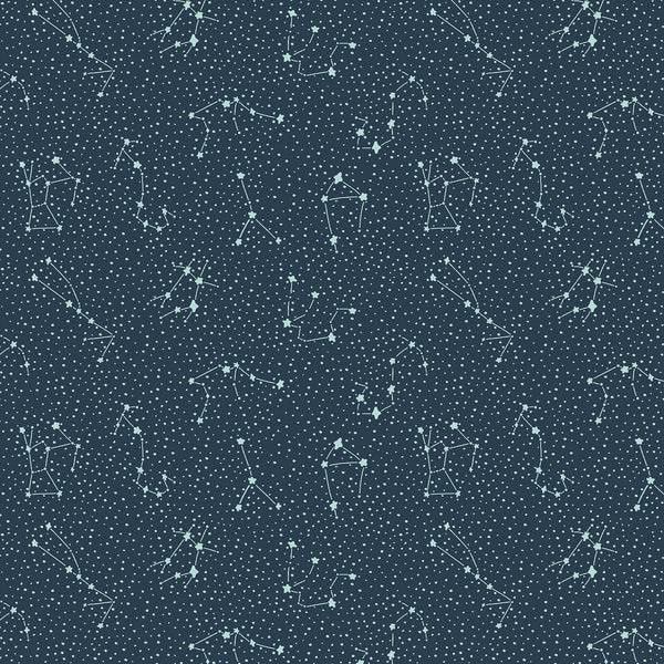 Cosmic Sea by Jessica Zhao of Calli & Co : Galaxy in Dark Sky : Cotton and Steel