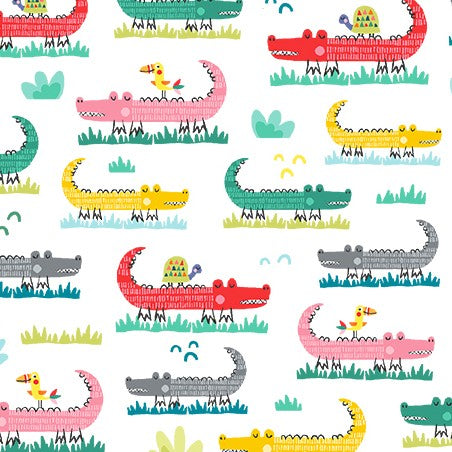 Jungle Safari : Crocs in Multi : Michael Miller