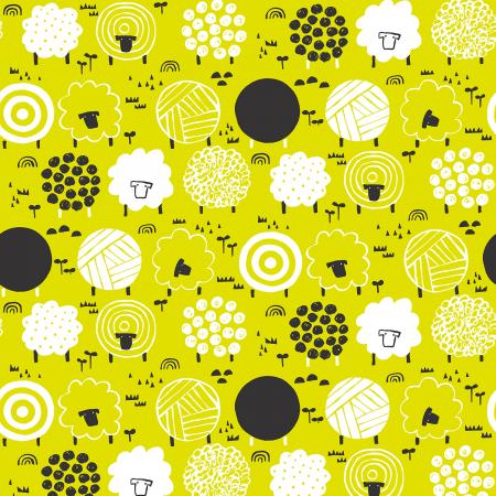Fuwafuwa-san no Bokujo by Hitomi Osumi : Fuwafuwa-san in Lemon Lime : Cotton and Steel