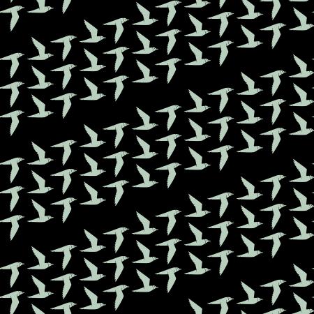 By the Seaside by Loes Van Oosten : Fly Along in Black : Cotton and Steel