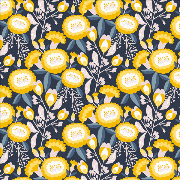 Glory by Megan Carter : Isla in Navy : Cotton and Steel