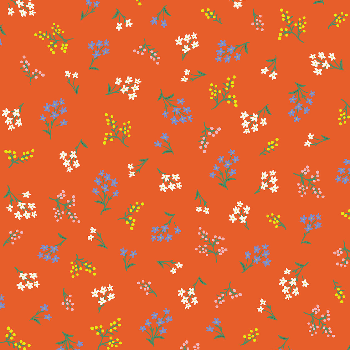 Strawberry Fields by Rifle Paper Co : Petites Fleurs in Rifle Red : Cotton and Steel