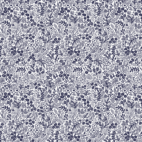 Rifle Paper Co Basics : Tapestry Lace in Navy : Cotton and Steel