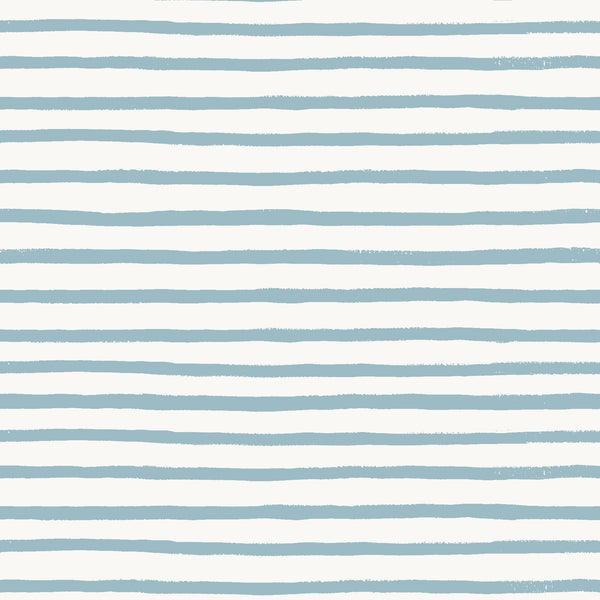 Holiday Classics by Rifle Paper Co : Festive Stripe in Blue : Cotton and Steel