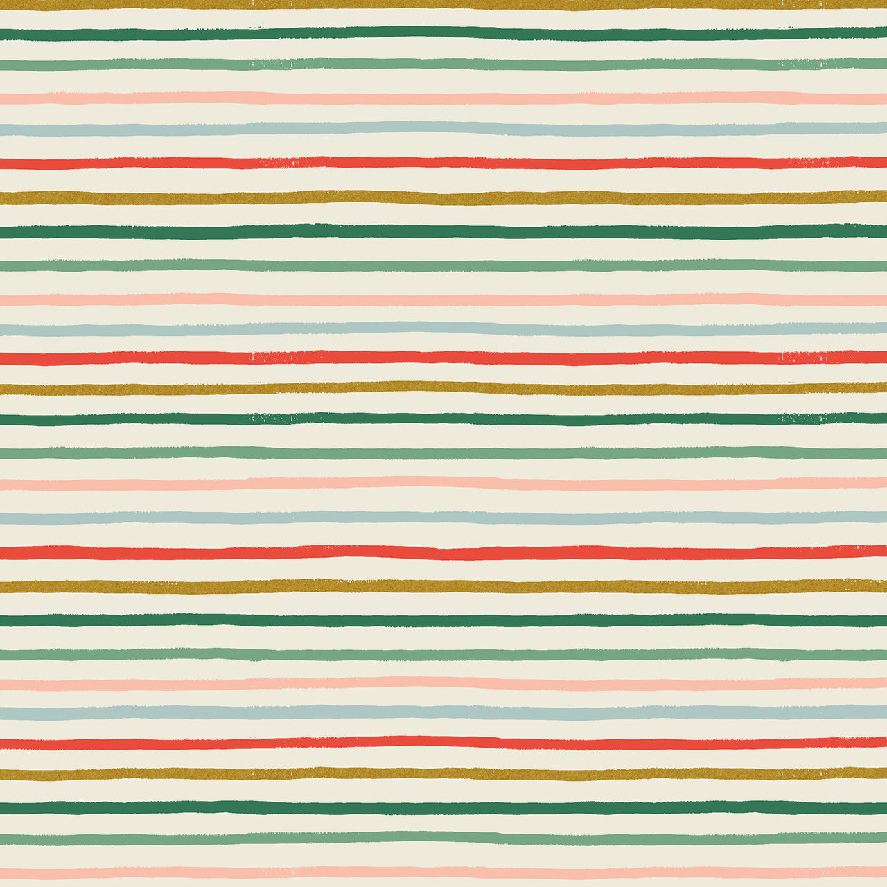 Holiday Classics by Rifle Paper Co : Festive Stripe in Multi Metallic : Cotton and Steel