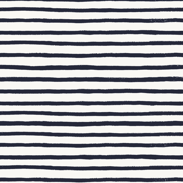 Holiday Classics by Rifle Paper Co : Festive Stripe in Navy : Cotton and Steel