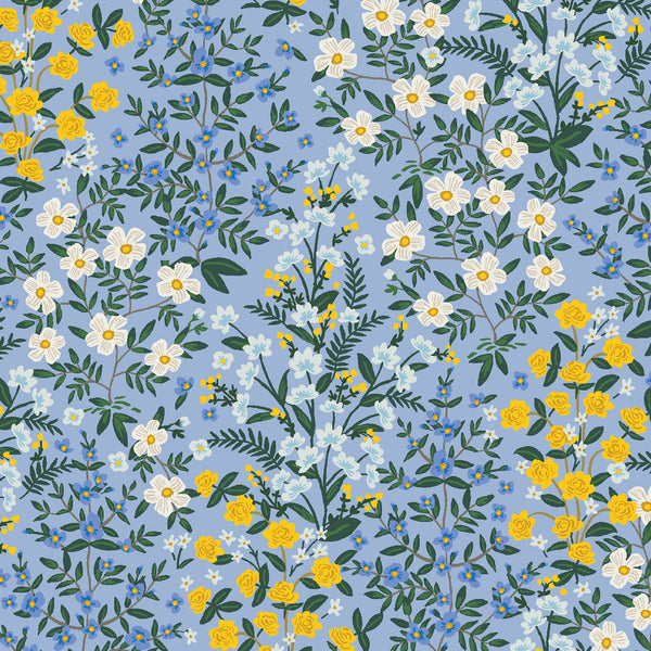 Camont by Rifle Paper Co : Wildwood Garden in Blue : Cotton and Steel : Canvas