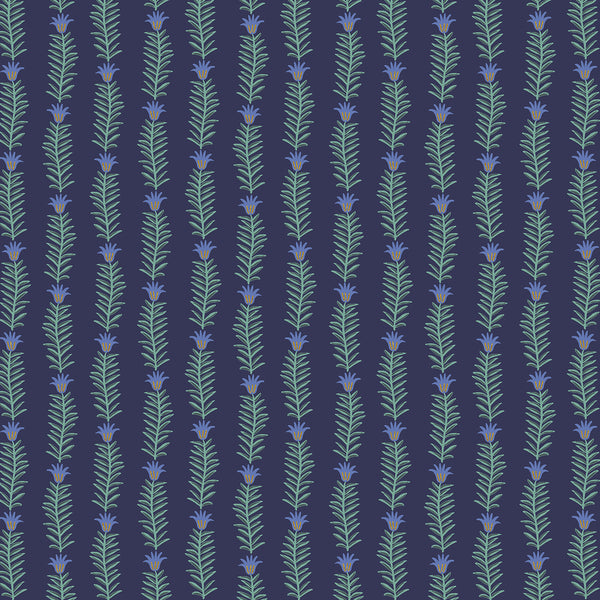 Camont by Rifle Paper Co : Rousseau Vine in Navy Metallic : Cotton and Steel
