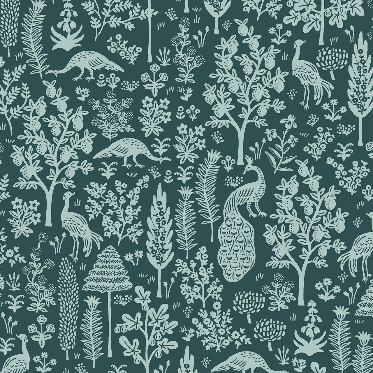 Camont by Rifle Paper Co : Menagerie Silhouette in Emerald : Cotton and Steel