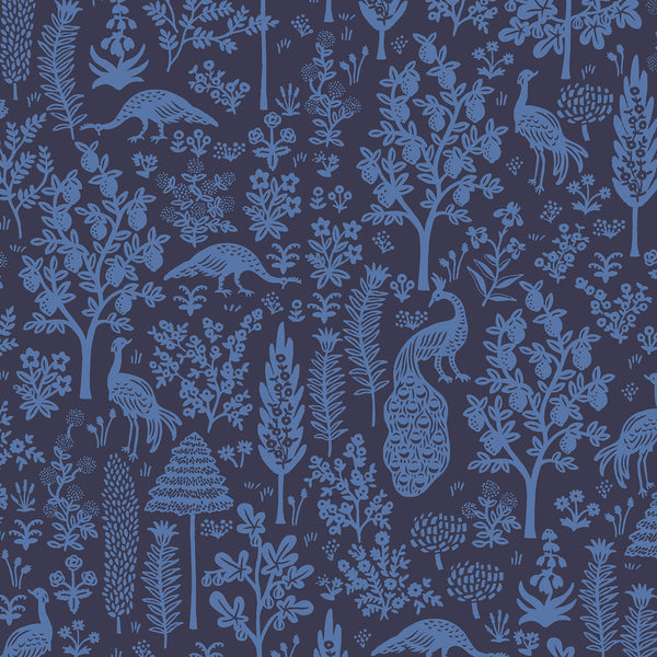 Camont by Rifle Paper Co : Menagerie Silhouette in Navy : Cotton and Steel