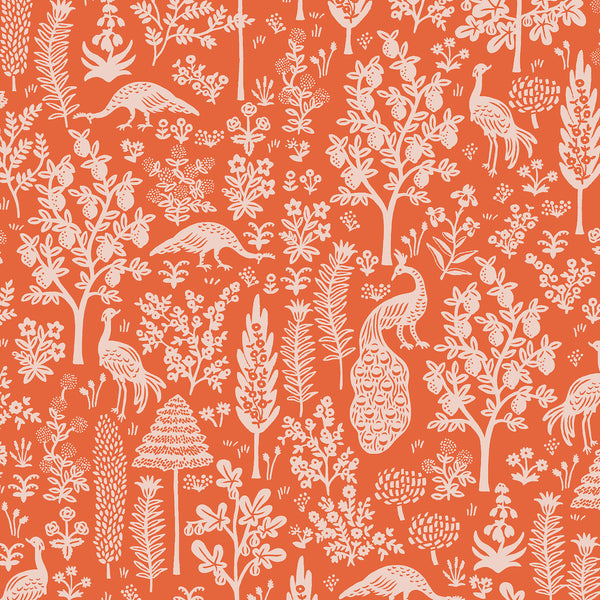 Camont by Rifle Paper Co : Menagerie Silhouette in Orange : Cotton and Steel