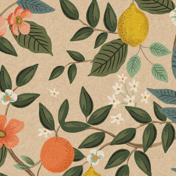 Bramble by Rifle Paper Co : Citrus Grove in Natural Unbleached : Cotton and Steel : Canvas