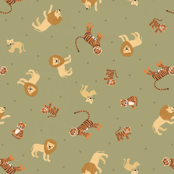 Small Things Wild Animals : Lions and Tigers in Green : Lewis & Irene