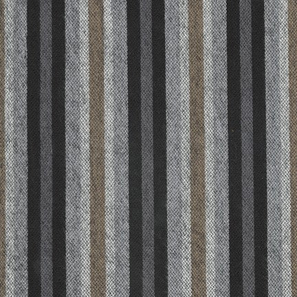 Tamarack Stripes Flannel : srkf-18222-2 Black : Robert Kaufman