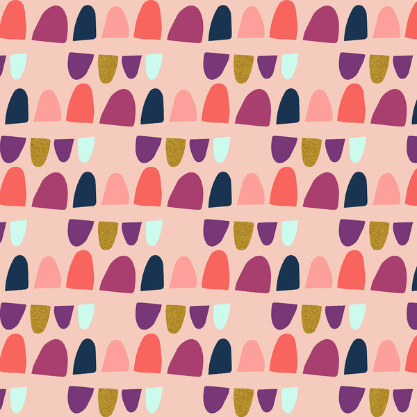 Mountains, Rocks, and Pebbles by Vanessa Binder : Rolling Hills in Dawn Pink : Cotton and Steel