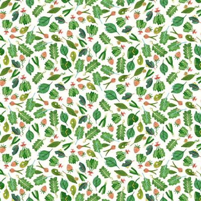 Dale Farm by Rebecca Jones : Veggies in Light Cream : Clothworks